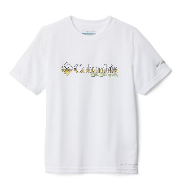 Columbia PFG T-Shirt White For Boys NZ48203 New Zealand